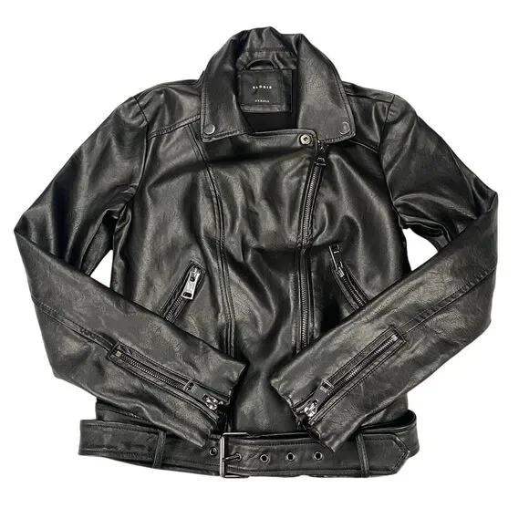 Elodie Nordstrom Womens Size XS Moto Jacket Black Faux Leather - Picture 11 of 16